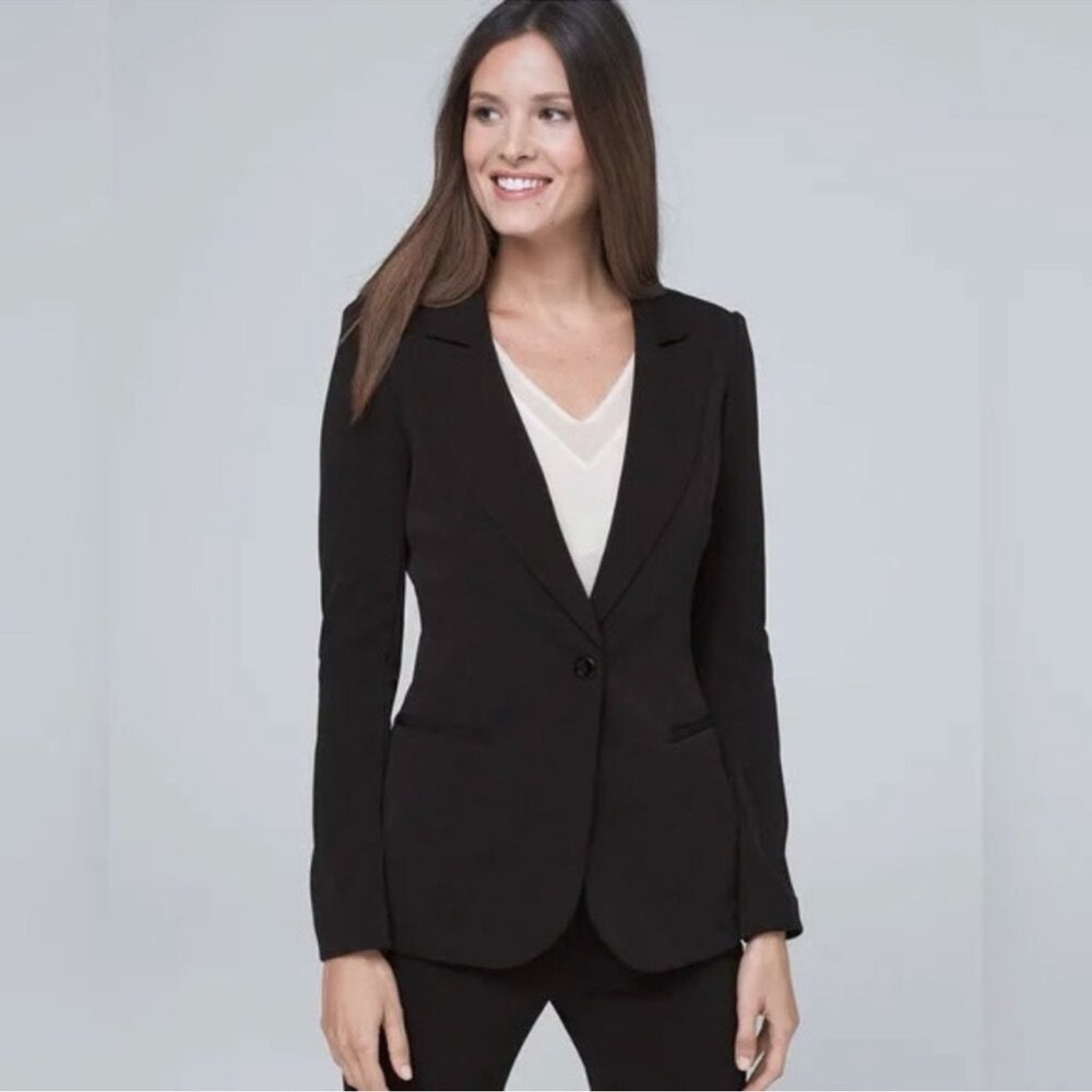 White House Black Market The Essential Blazer Jacket Black Size 2